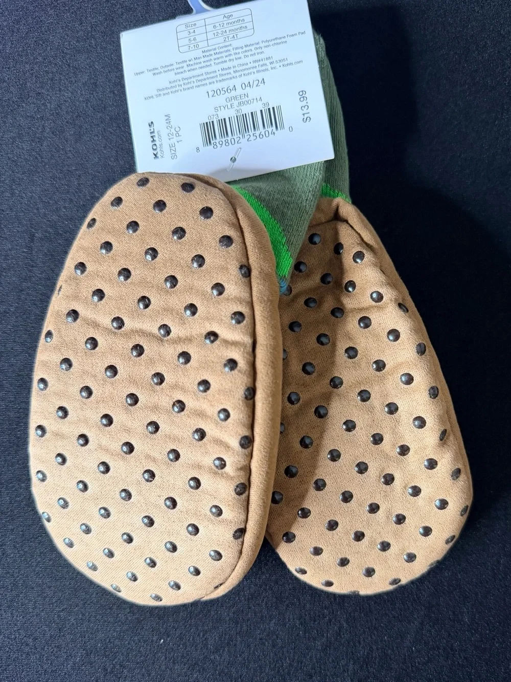 Jumping Beans Dinosaur Slipper Socks No Slip 12 Months to 24 Months Sleep NWT